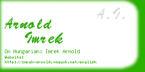 arnold imrek business card